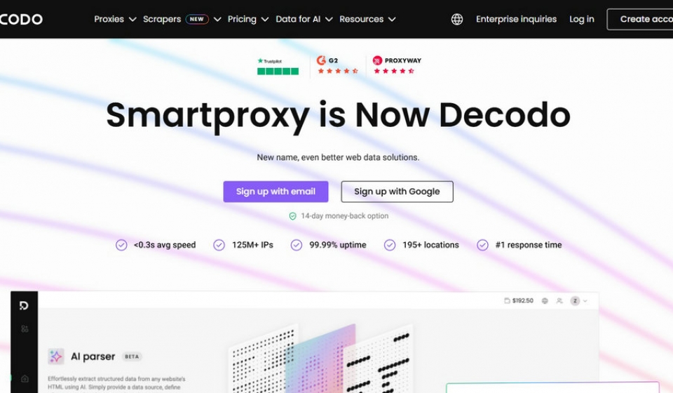 Decodo Homepage