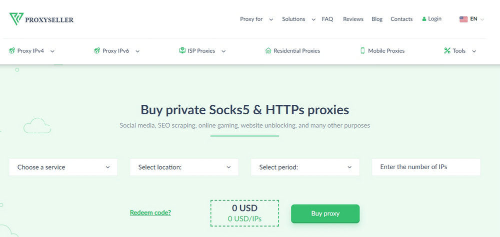 Proxy-Seller Homepage
