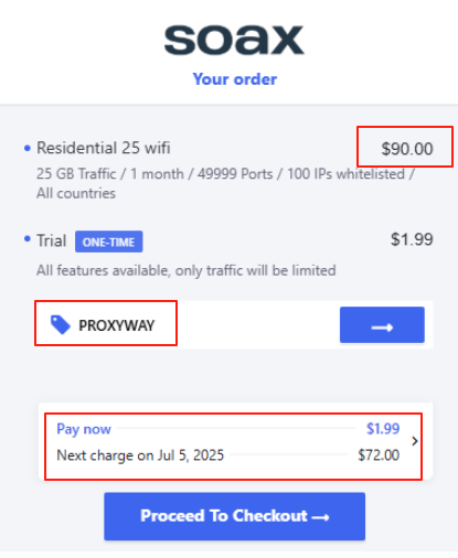 SOAX All Plans Coupon